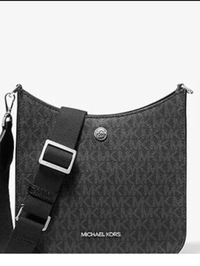 Michael Kors Briley Small Messenger Crossbody Bag Signature Handbag Black PVC